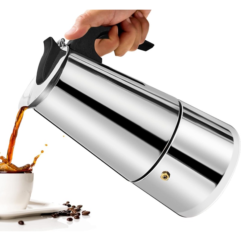 Quality Coffee Equipment - 6 Cup Mocha Pot Stainless Steel