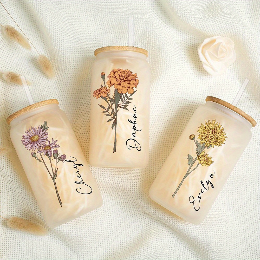 Personalized Birth Flower Glas - Coffee Equipment Names review and price