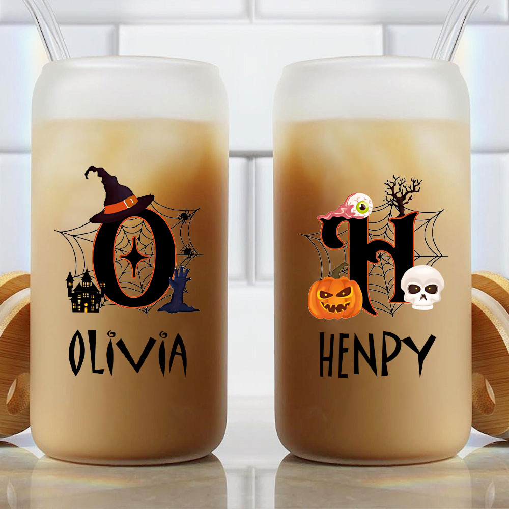 Custom Halloween Name Glass Ca - Coffee Equipment Names review and price