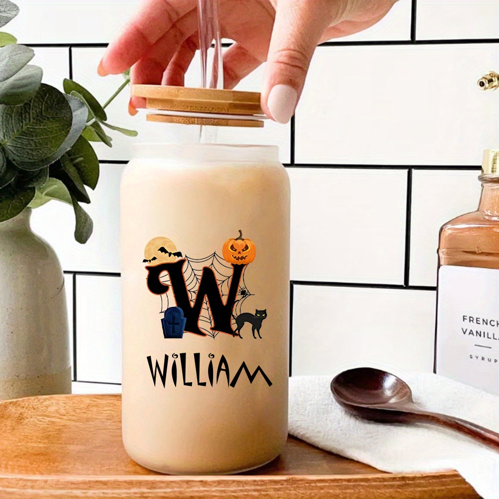 Custom Halloween Name Glass Ca - Coffee Equipment Names review and price