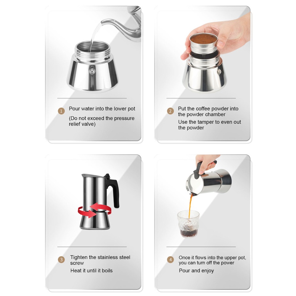 Stainless Steel Moka Pot Large - Quality Coffee Equipment review and price