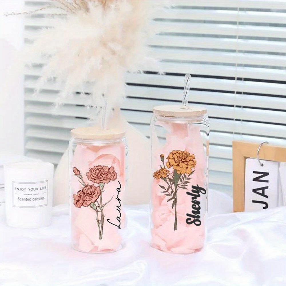 Personalized Floral Daisy Glas - Coffee Equipment Names review and price