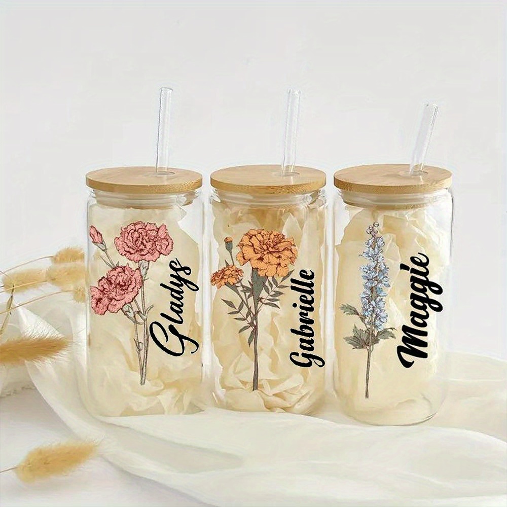 Personalized Floral Daisy Glas - Coffee Equipment Names review and price
