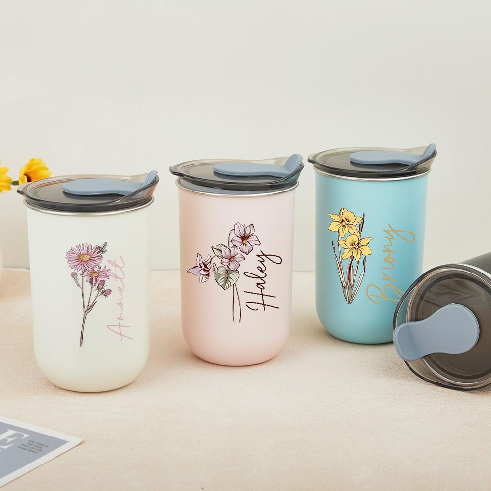 Custom Birth Flower Stainless  - Coffee Equipment Names review and price